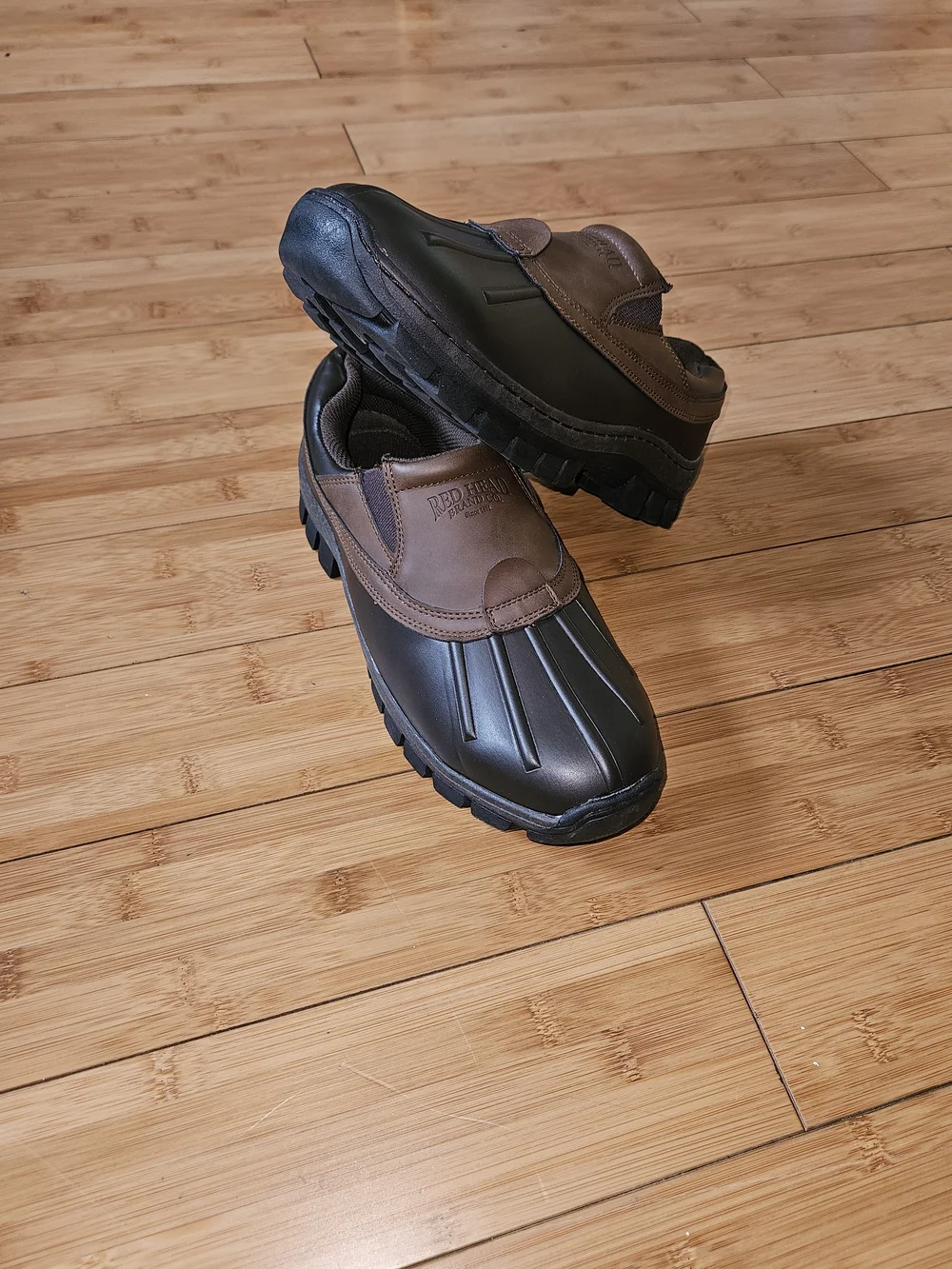 RedHead Brown and Black Men's Slip-On Waterproof Outdoor Boots Size 10